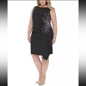 Eliza J Black Dress with Crystal beading Embellishments